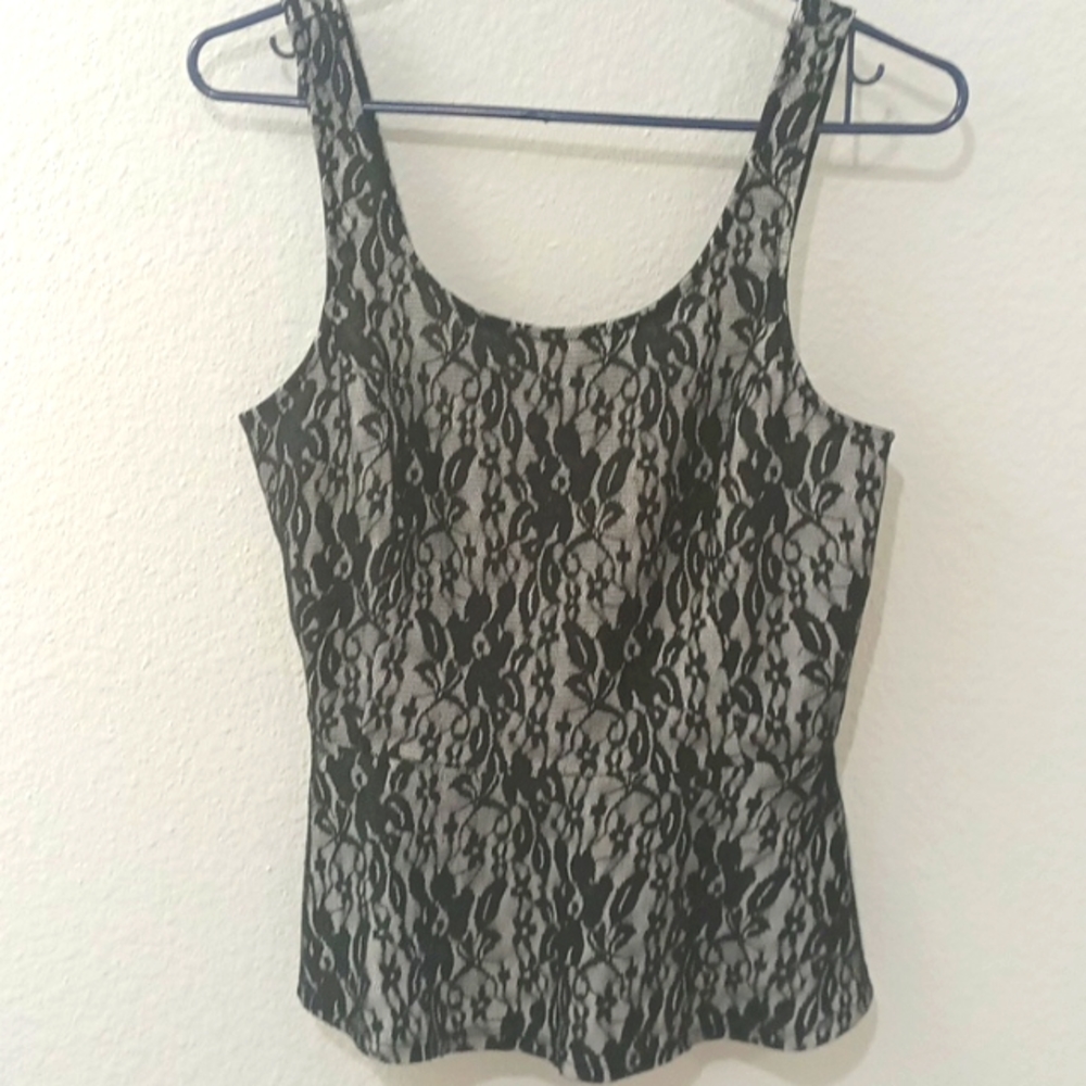 Express Small Black Lace Top
